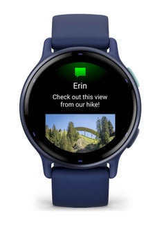 GARMIN Vivoactive 5 - 42MM - Up To 11 Days Battery Life - 1.2"inch Amoled Display, Scratch Resistant, Corning® Gorilla® Glass 3, Heart Rate Monitor, Stress Tracking, Advanced GPS Features, Built-in GNSS and Sports App, iOS and Android Compatible Navy  - Image 3