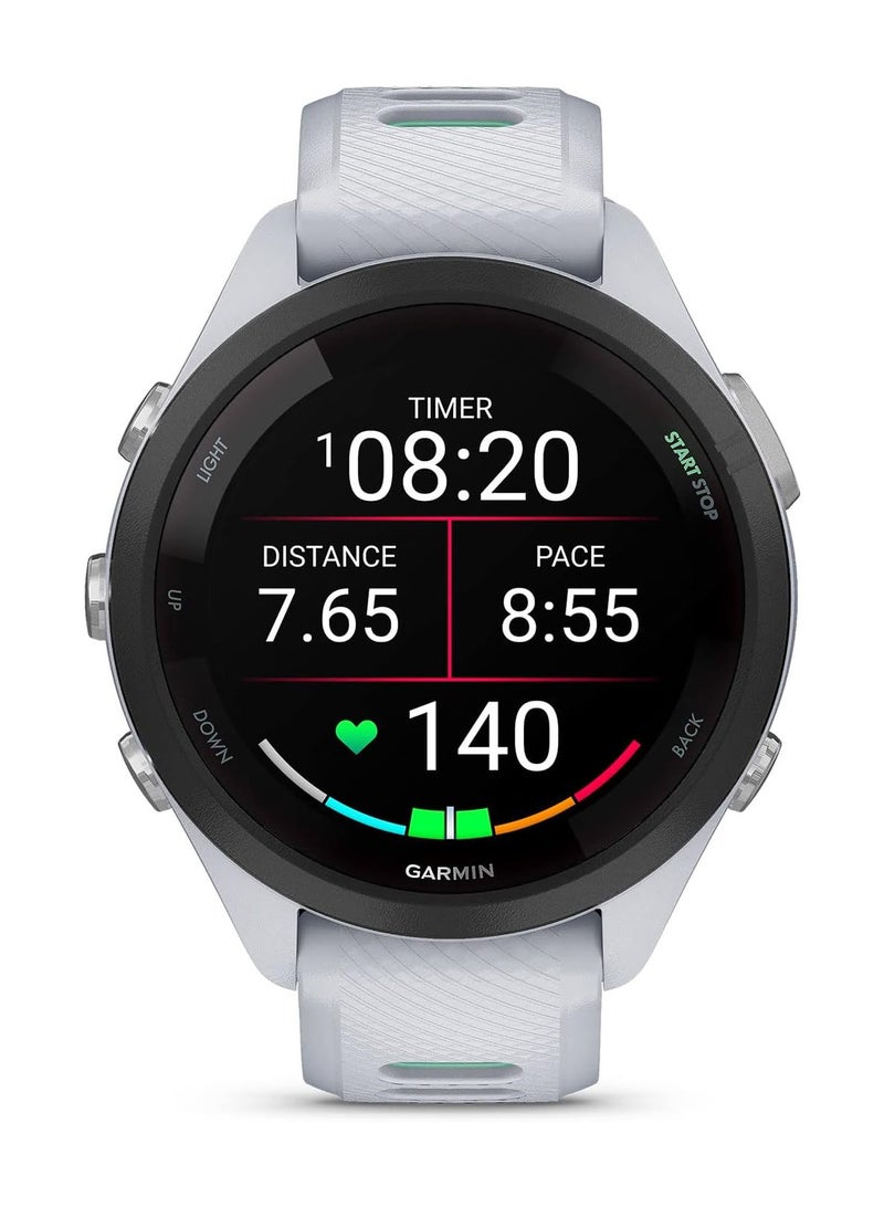 GARMIN Forerunner 265S GPS Running Smartwatch With Whitestone Neo Tropic Silicone Band - Whitestone  - Image 2