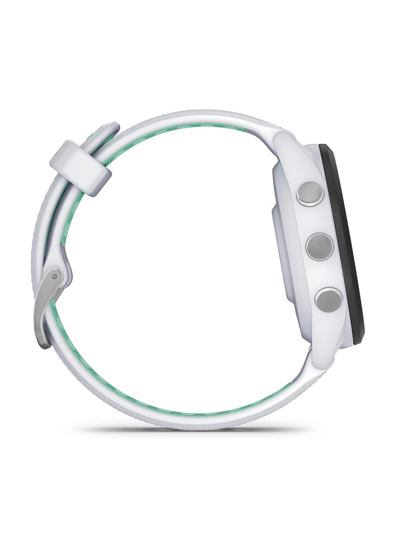 GARMIN Forerunner 265S GPS Running Smartwatch With Whitestone Neo Tropic Silicone Band - Whitestone  - Image 4
