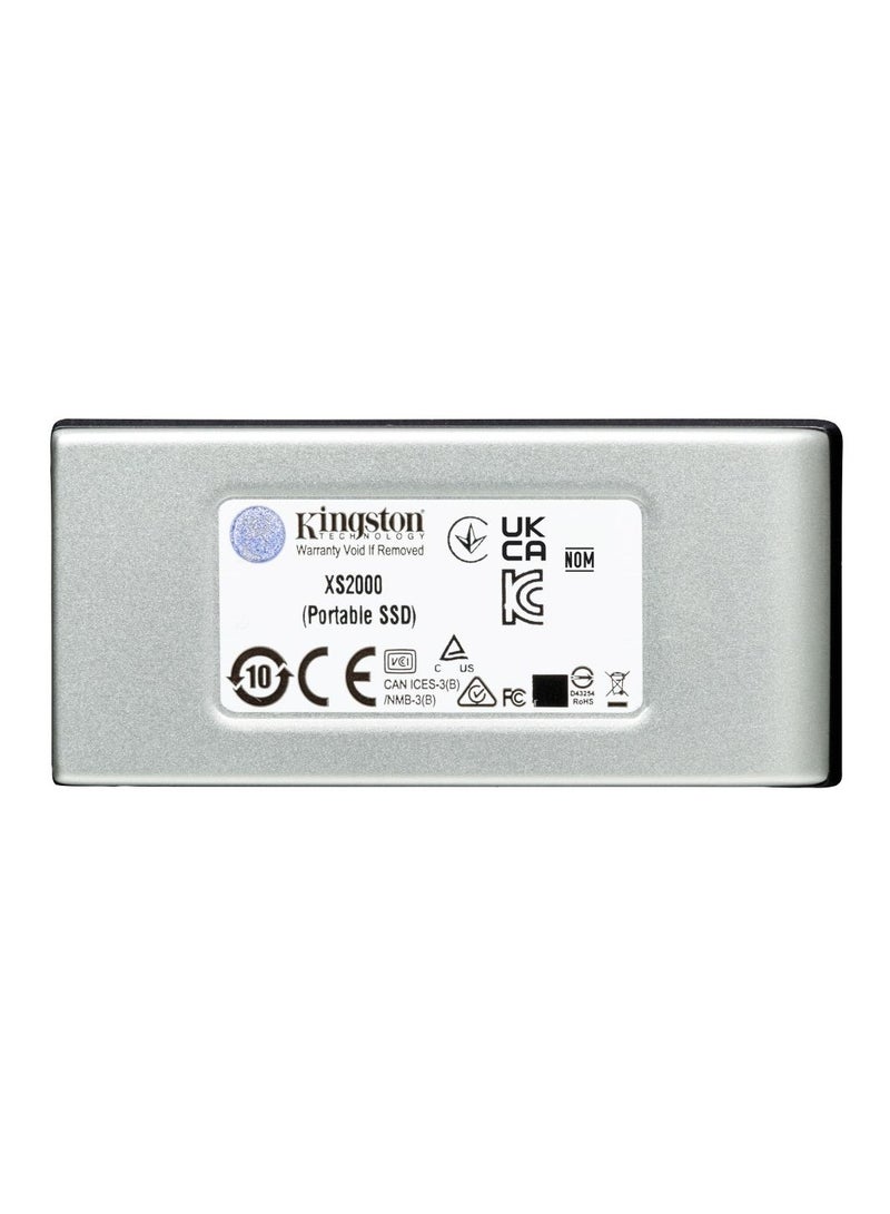 Kingston - XS2000 2TB High Performance Portable SSD, With USB-C, Pocket-Sized, USB 3.2 Gen 2x2, Up to 2000MB/s Read and Write 2 TB - Image 1