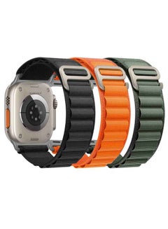 MARGOUN 3 Pack Alpine Loop Band For Apple Watch Band 49Mm/45Mm/44Mm/42Mm Nylon Woven Sport Strap Compatible With iWatch Series Ultra2/Ultra/8/7/SE/6/5/4/3/2/1 Adjustable With Metal G-Hook Strap Multicolour1  - Image 2