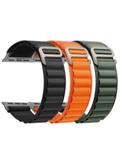 MARGOUN 3 Pack Alpine Loop Band For Apple Watch Band 49Mm/45Mm/44Mm/42Mm Nylon Woven Sport Strap Compatible With iWatch Series Ultra2/Ultra/8/7/SE/6/5/4/3/2/1 Adjustable With Metal G-Hook Strap Multicolour1  - Image 3