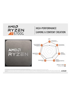AMD Ryzen 7 5700G 8-Core, 16-Thread Unlocked Desktop Processor with Radeon Graphics ‎Black  - Image 4