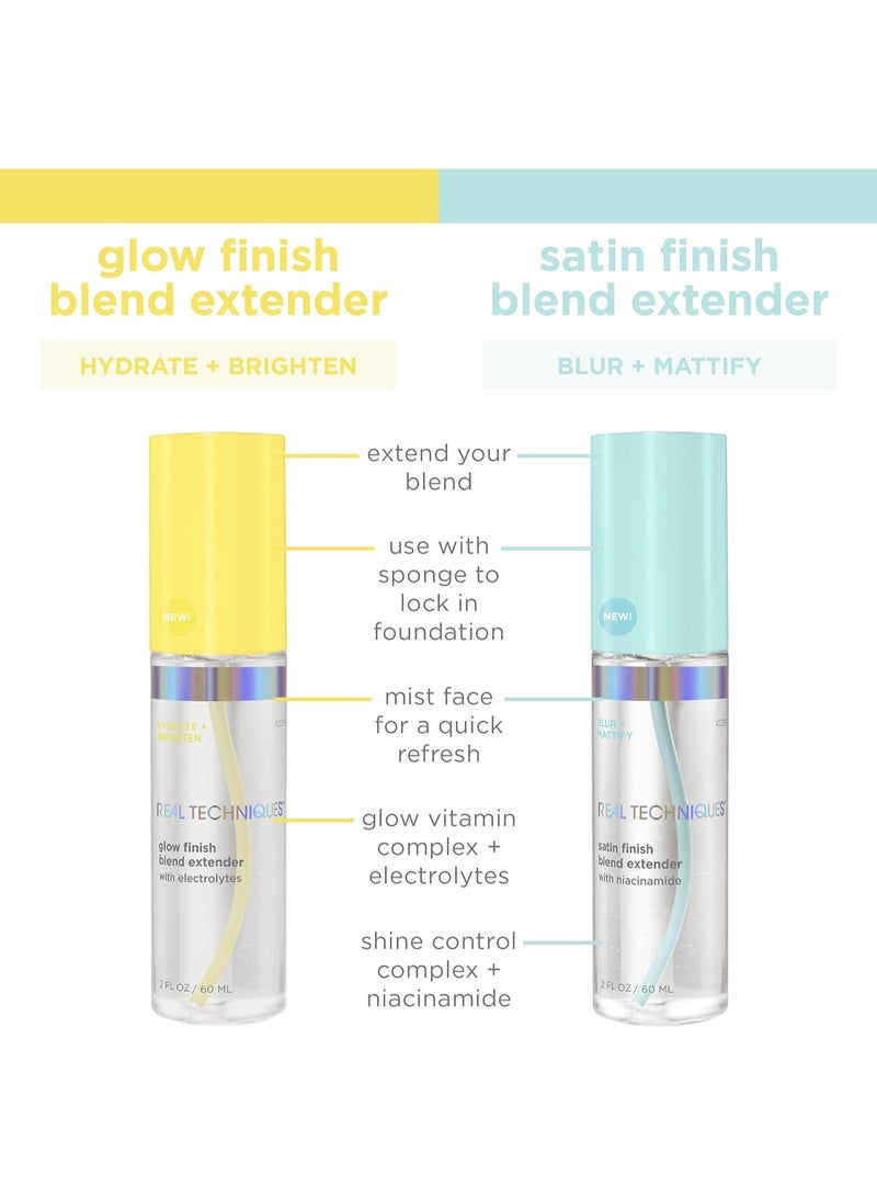 REAL TECHNIQUES - Glow Finish Blend Extender Setting Spray For Face, Hydrating With Vitamin C + Electrolytes Yellow - Image 1