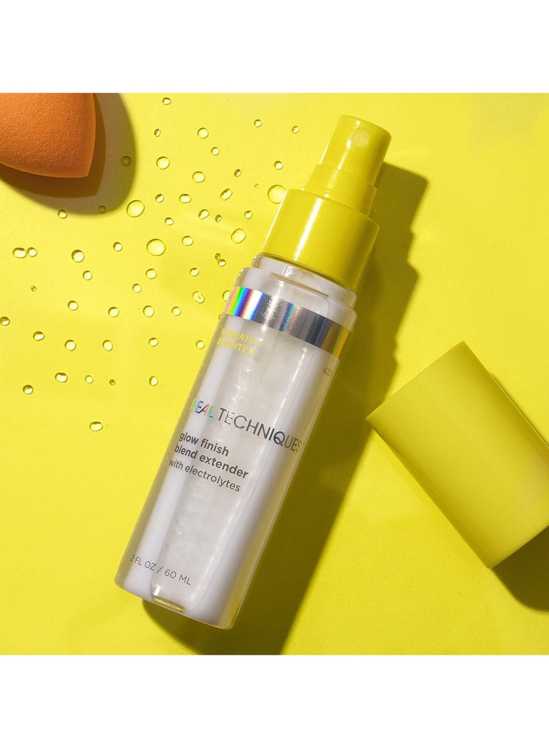 REAL TECHNIQUES - Glow Finish Blend Extender Setting Spray For Face, Hydrating With Vitamin C + Electrolytes Yellow - Image 1