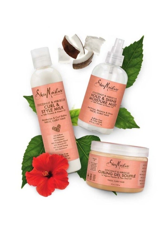 Hold And Shine Moisturizing Hair Spray With Silk Protein, Neem Oil, Coconut And Hibiscus 237ml