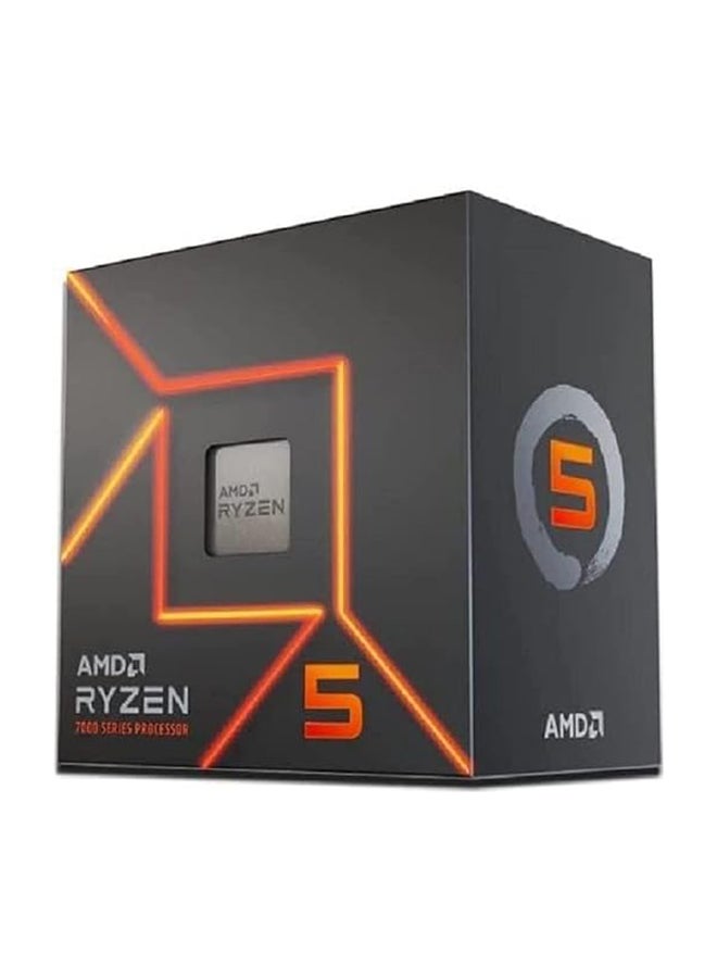 AMD - Ryzen 5 7600 Desktop Processor (6-core/12-thread, 38MB cache, up to 5.1 GHz max boost) with Wraith Stealth Cooler black - Image 1
