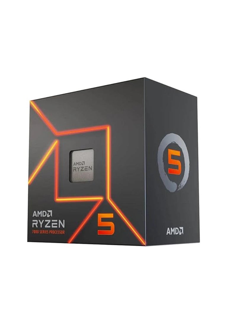 AMD - Ryzen 5 7600 Desktop Processor (6-core/12-thread, 38MB cache, up to 5.1 GHz max boost) with Wraith Stealth Cooler black - Image 1