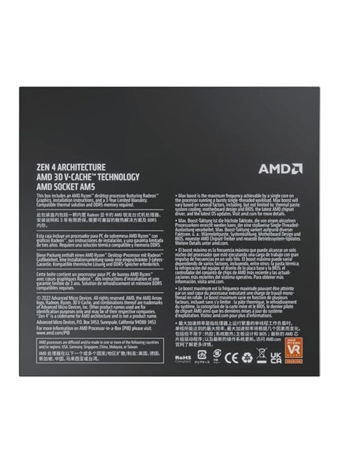 AMD - Ryzen 9 7950X3D Desktop Processor, With Radeon Graphics, AM5 Socket, 32 Threads, 16 Cores, 5.7Ghz Max Boost, 4.2Ghz Base, 144MB Cache, 120W TDP, DDR5 Memory Type, 2 Channels ‎Black - Image 1