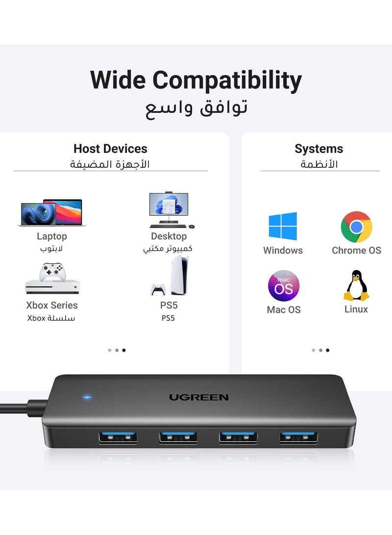 يو جرين - محور USB 3.0 ذو 4 منافذ USB 3.0 إلى USB-A 3.0 x4، بطول 2 قدم - Image 1
