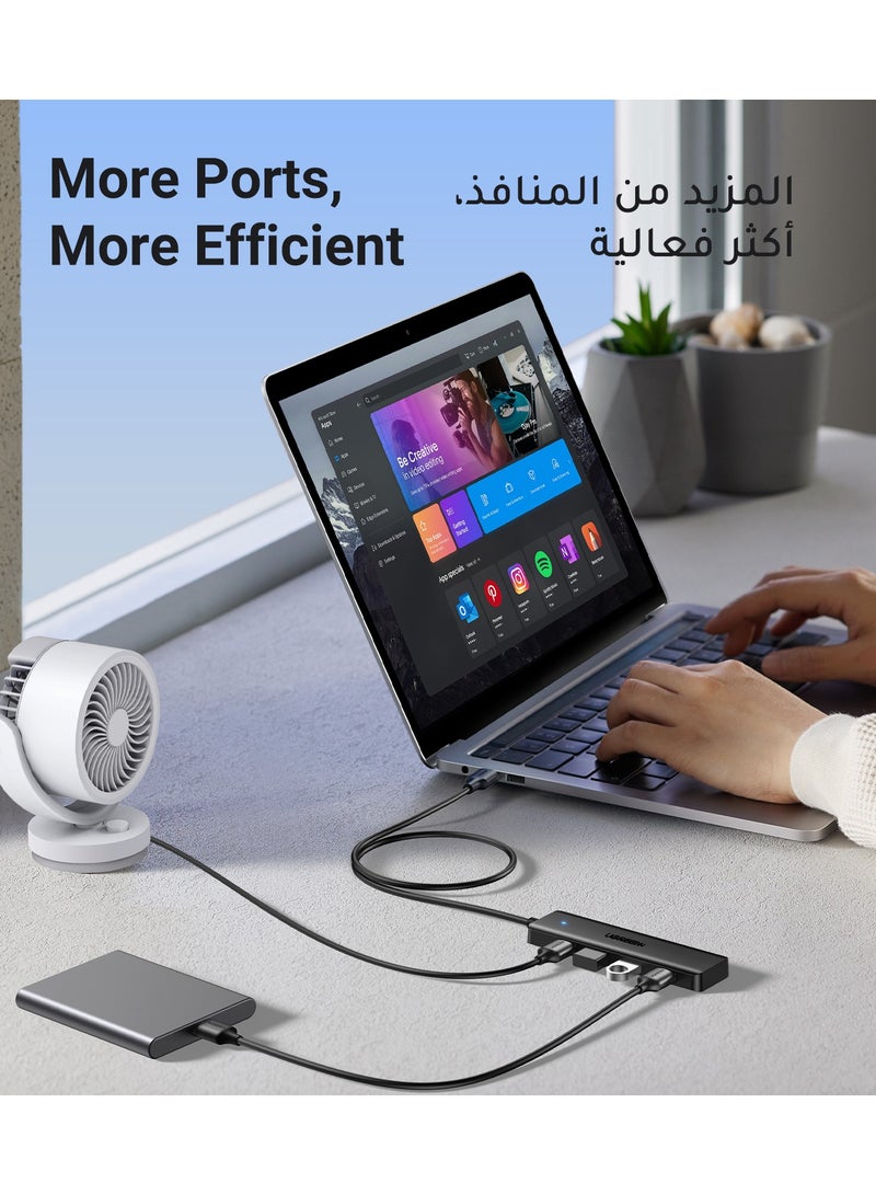 يو جرين - محور USB 3.0 ذو 4 منافذ USB 3.0 إلى USB-A 3.0 x4، بطول 2 قدم - Image 1
