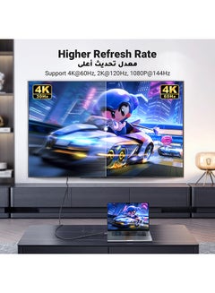 يو جرين كيبل USB C الى HDMI بطول 1 متر، USB 3.1 تايب سي ثاندربولت 3 الى HDMI 4K 60Hz UHD محول هيكل الومنيوم متوافق مع ماك بوك برو M2/2022، جالكسي S22/S23+، كروم بوك بكسل، انفي 13، هواوي Mate 60 Pro  - Image 3