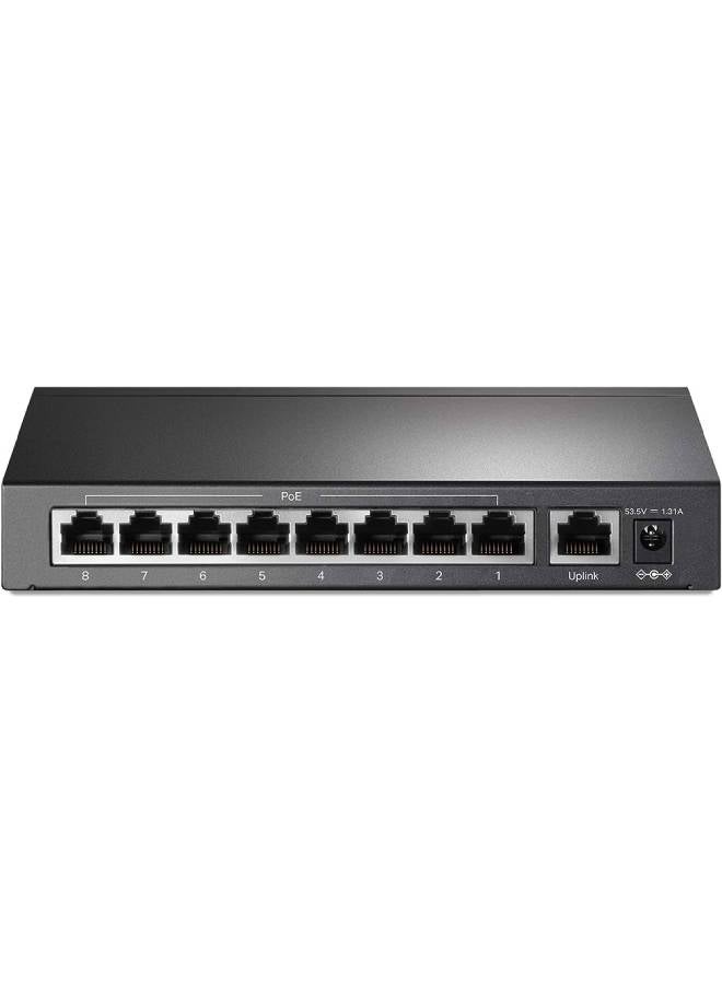 TP-LINK - TP-LINK 9-PORT 10/100MBPS DESKTOP SWITCH WITH 8-PORT POE+ Black - Image 1