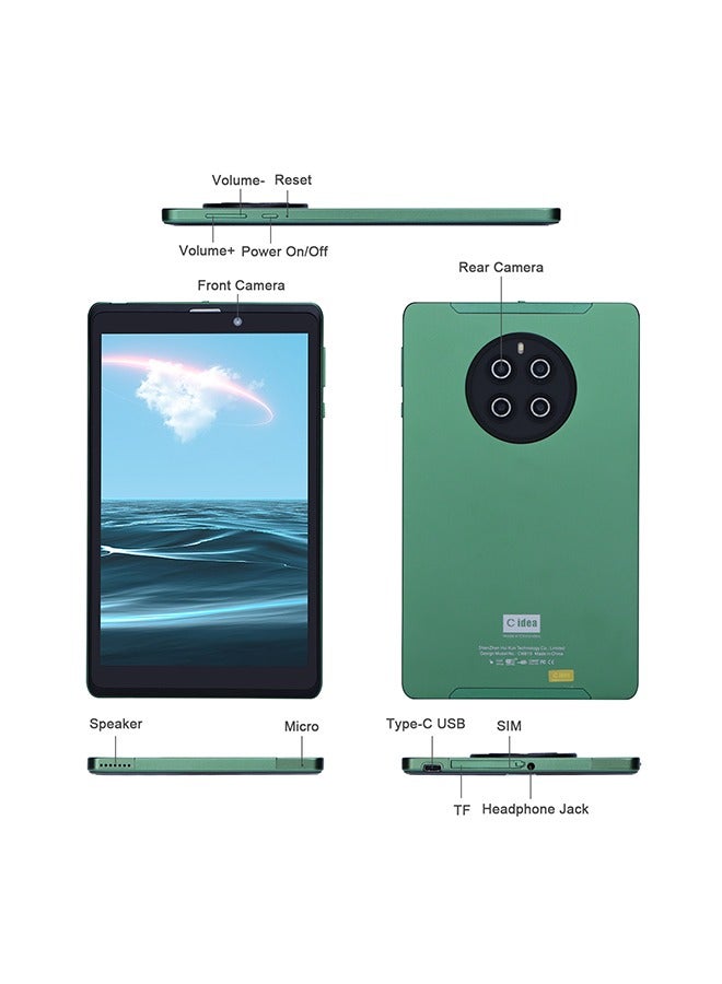 C idea Android Tablet, 8 Inch Android 12 IPS HD Display Screen Dual Camera 256GB Storage Long Battery Life Tablet For Teenagers CM815 Green - Image 5