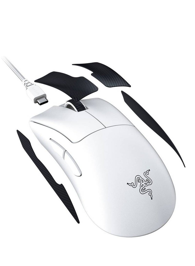 RAZER - Deathadder V3 Pro Gaming Mouse, Focus Pro 3K Optical Sensor, 30000 Max DPI Sensitivity, Optical Mouse Switches Gen-3, 5 Programmable Buttons, 100% PTFE Feet, White | RZ01-04630200-R3G1 - Image 1