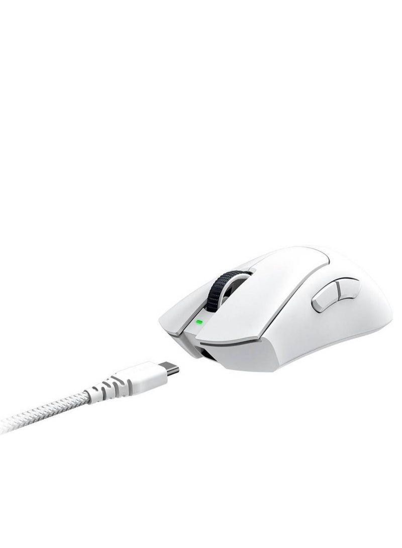 RAZER - Deathadder V3 Pro Gaming Mouse, Focus Pro 3K Optical Sensor, 30000 Max DPI Sensitivity, Optical Mouse Switches Gen-3, 5 Programmable Buttons, 100% PTFE Feet, White | RZ01-04630200-R3G1 - Image 1