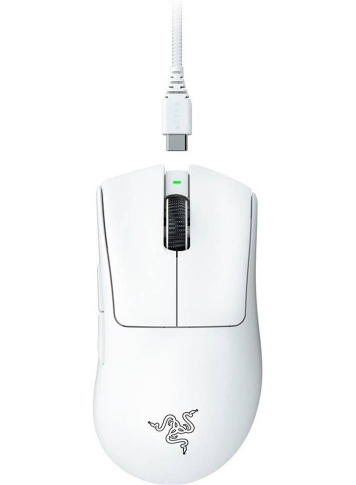 RAZER - Deathadder V3 Pro Gaming Mouse, Focus Pro 3K Optical Sensor, 30000 Max DPI Sensitivity, Optical Mouse Switches Gen-3, 5 Programmable Buttons, 100% PTFE Feet, White | RZ01-04630200-R3G1 - Image 1