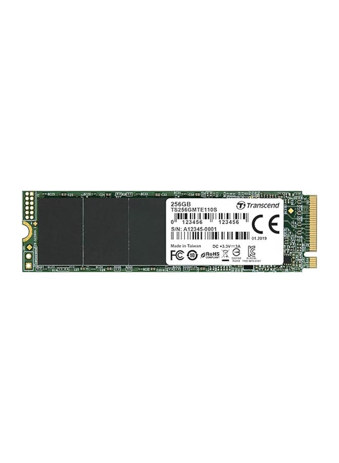 ترانسيند قرص SSD MTE110S سعة 256 جيجابايت M.2 2280، PCIe Gen3 x4 NVMe 1.3 (3D TLC)، 1600 ميجابايت  - Image 1