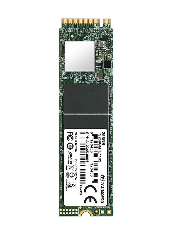 ترانسيند قرص SSD MTE110S سعة 256 جيجابايت M.2 2280، PCIe Gen3 x4 NVMe 1.3 (3D TLC)، 1600 ميجابايت  - Image 4