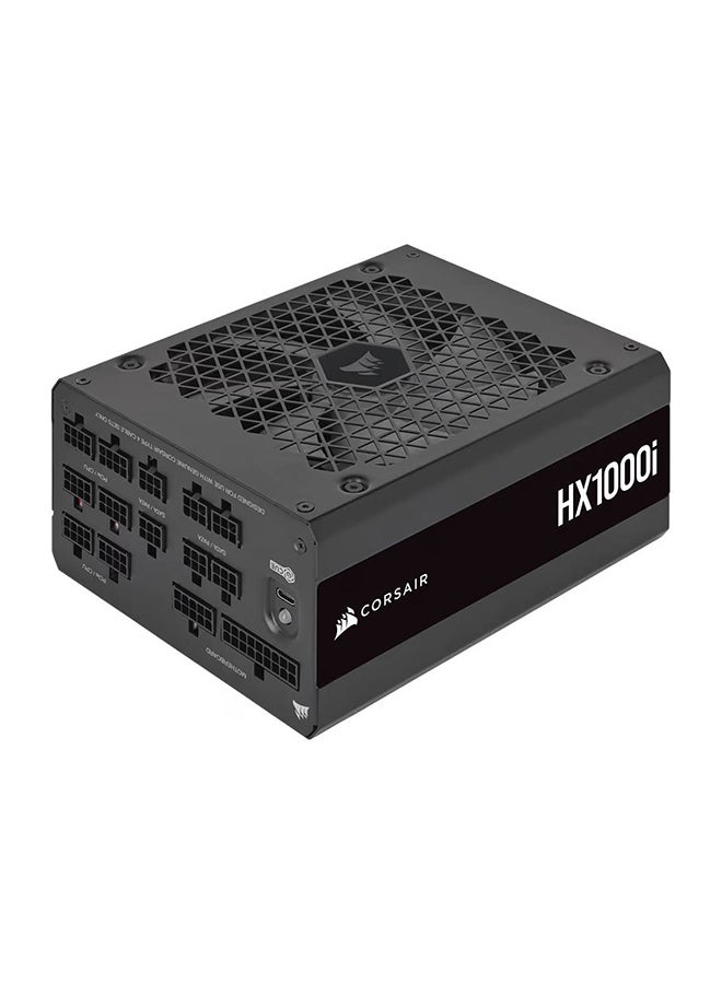 CORSAIR HX1000i Fully Modular Ultra-Low Noise ATX PC Power Supply, 1000W Power, 80 Plus Platinum Efficiency, ATX 3.0 & PCIe 5.0 Certified, FDB Fan, 140mm Fan Size, Zero RPM Mode | CP-9020259-UK Black  - Image 1