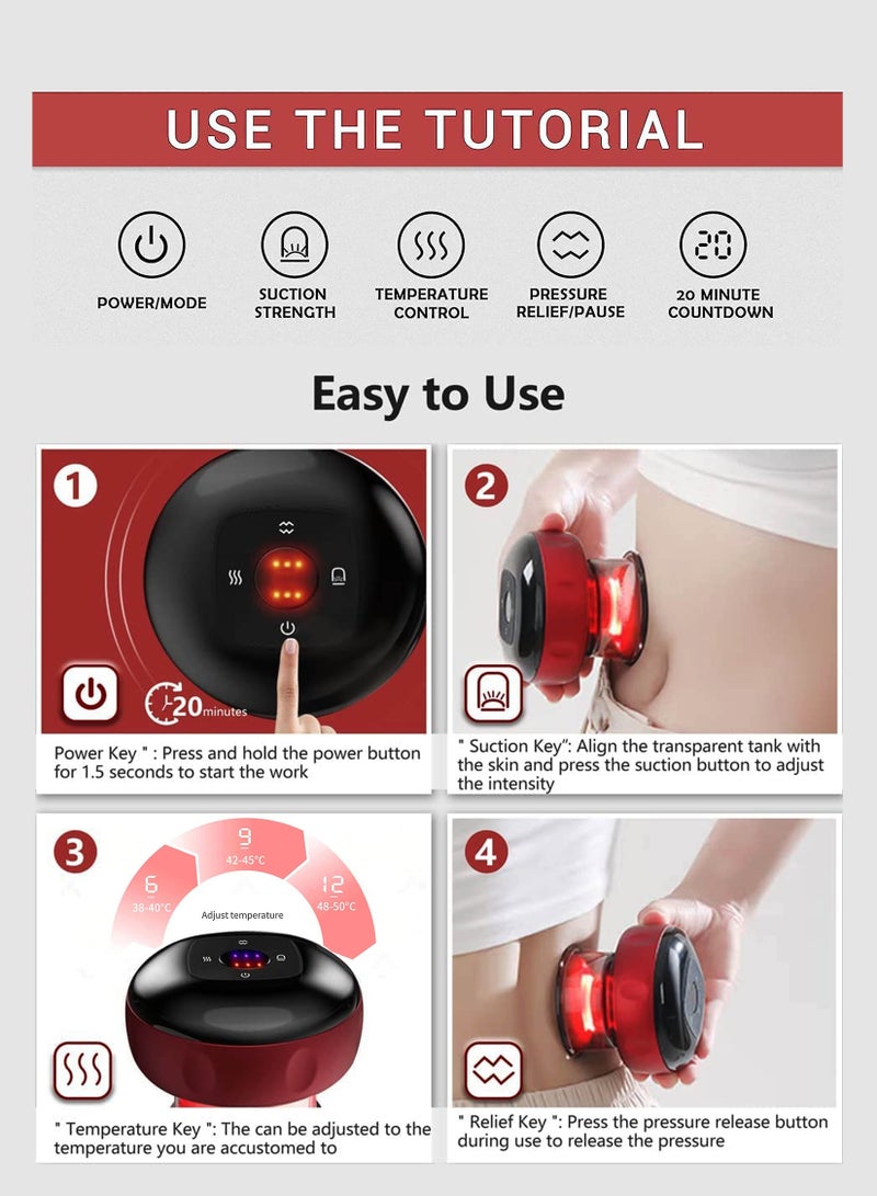 Toshionics - Electric Cupping Massager 3 in 1 Heating Therapy Set Ping Device With 12 Level Suction And Temperature Dynamic Gua Sha Massage Tool For Cellulite Reduction With Infrared Heat For Pain Relief - Image 1