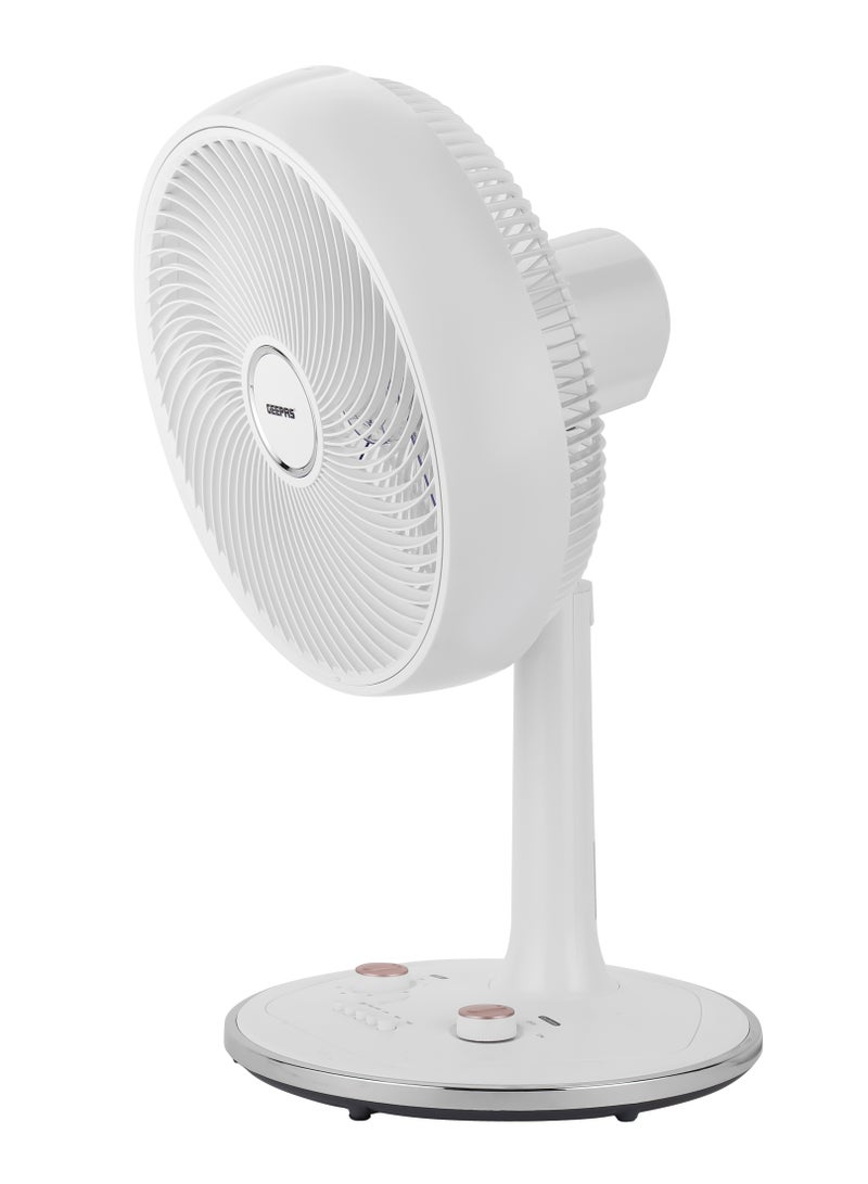 GEEPAS 14-Inch Desk Fan With 3 Speed Setting ABS Circulator Head AS 5 Fins Blade GF21202 White  - Image 2