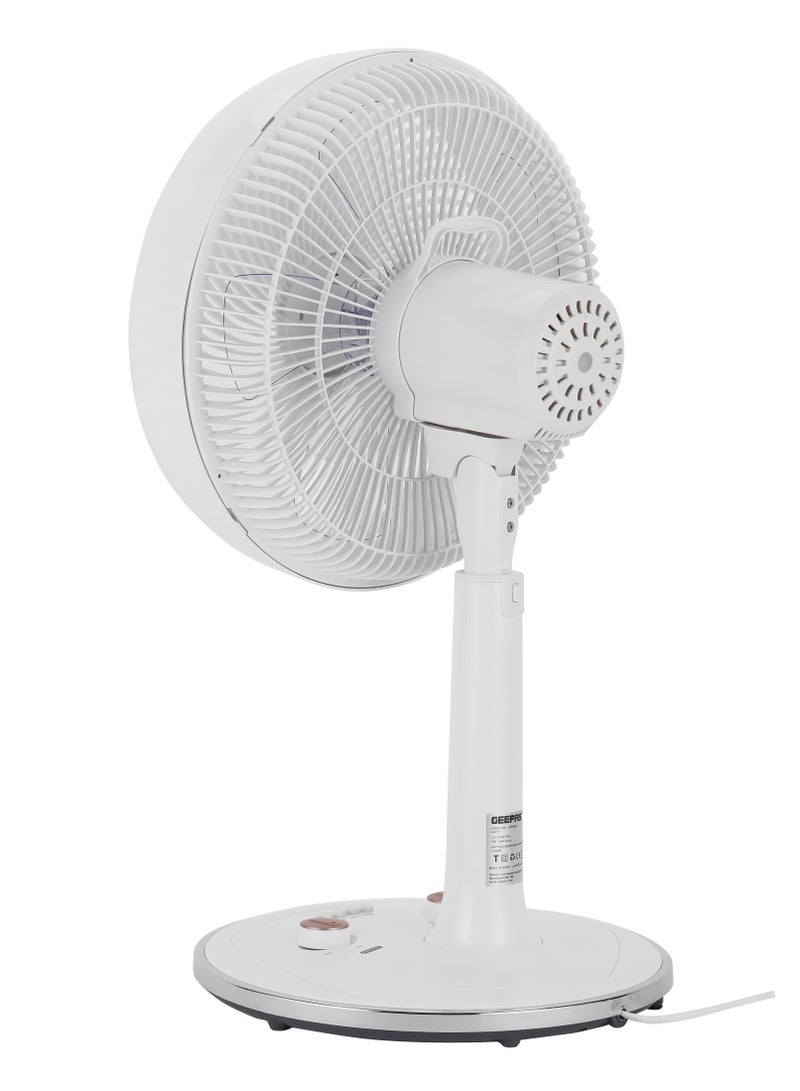 GEEPAS 14-Inch Desk Fan With 3 Speed Setting ABS Circulator Head AS 5 Fins Blade GF21202 White  - Image 3