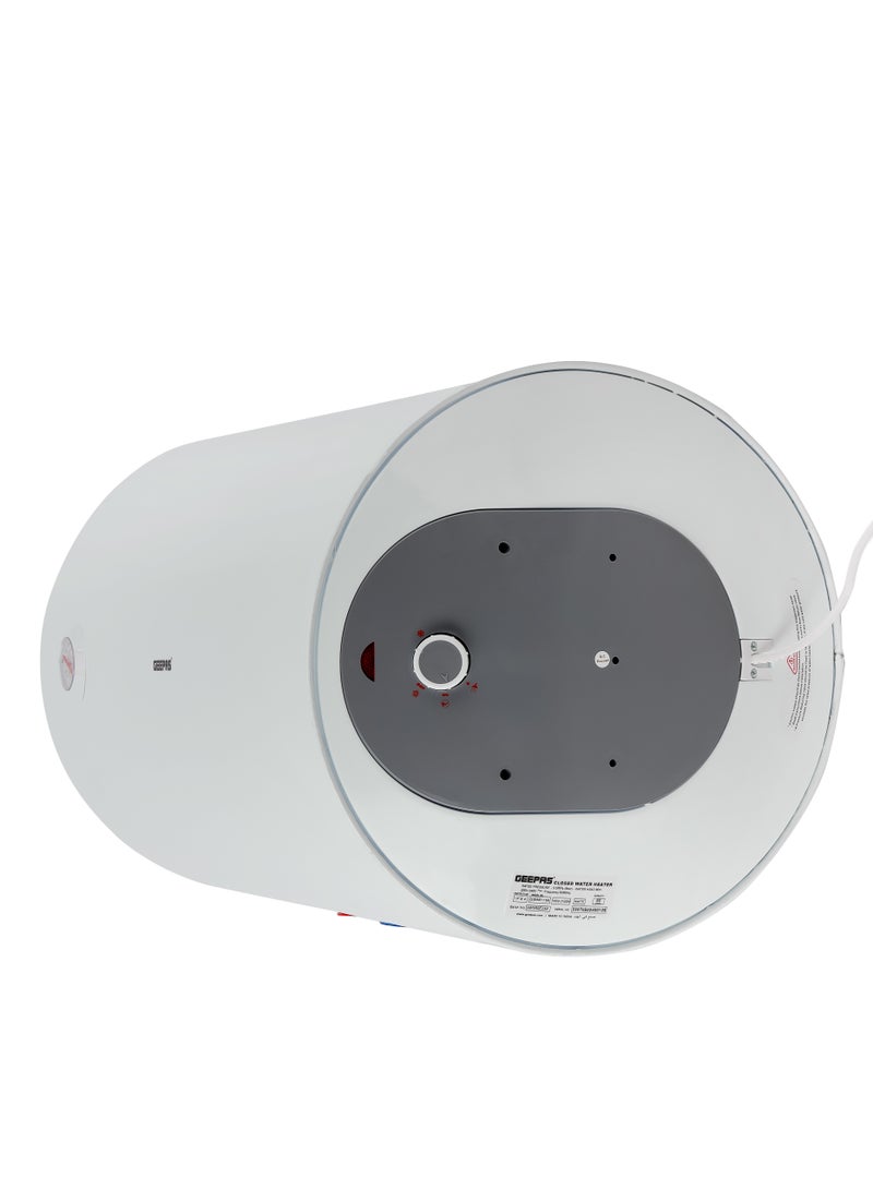GEEPAS Electric Storage Water Heater, 80L Horizontal, Pre Coated Metal Body, Manual Control Knob, Inner Tank, Polyurethane Insulation, Magnesium Anode, Automatic Thermal Cut-Off, Surge Protection White  - Image 2