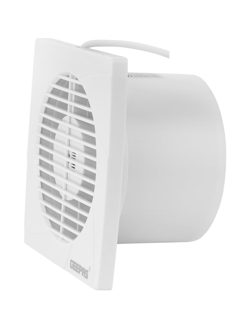 GEEPAS 6” Duct Fan, Rust Free, 1600 RPM, ABS Material, Air Volume-150 m3h, Noise 40 dB,  Ideal For Kitchen & Bathrooms 18 W GF21195 White  - Image 2