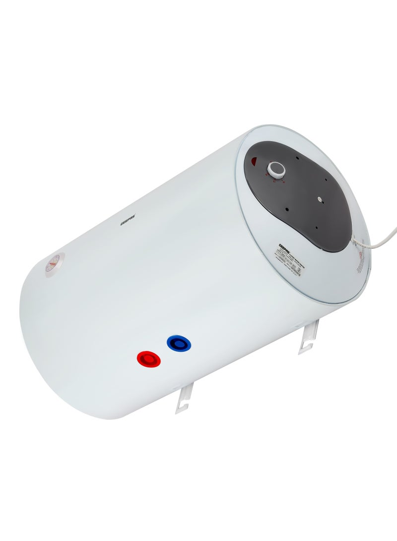 GEEPAS Electric 50L Horizontal Storage Water Heater, With Manual Control Knob, Inner Tank, Pre Coated Metal Body, Polyurethane Insulation, Magnesium Anode, Automatic Thermal Cut-Off,  Surge Protection White  - Image 2