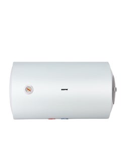جيباس Electric 50L Horizontal Storage Water Heater, With Manual Control Knob, Inner Tank, Pre Coated Metal Body, Polyurethane Insulation, Magnesium Anode, Automatic Thermal Cut-Off,  Surge Protection White  - Image 1