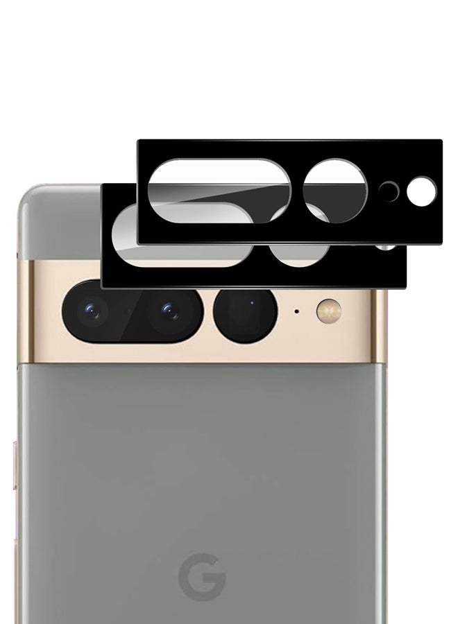 MARGOUN 2 Packs For Google Pixel 7 Pro Camera Lens Protector Back Camera Lens Screen Protector Film Anti-Scratch HD Tempered Glass Protector Black  - Image 1