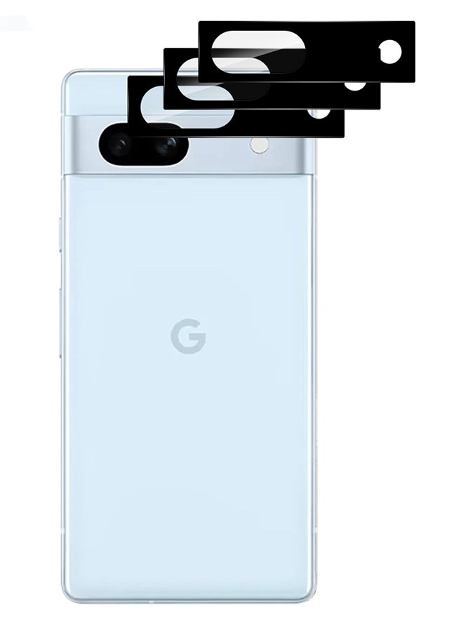 3 Packs For Google Pixel 7a Camera Lens Protector Back Camera Lens Screen Protector Film Anti-Scratch HD Tempered Glass Protector Black