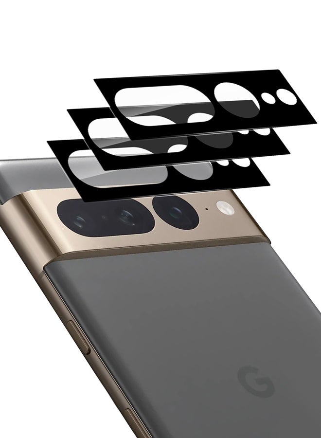 MARGOUN 3 Packs For Google Pixel 7 Pro Camera Lens Protector Back Camera Lens Screen Protector Film Anti-Scratch HD Tempered Glass Protector Black  - Image 2