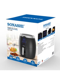 Digital Air Fryer With 3.5L Capacity | 8 Auto-Cook Menu Functions for Oil-Free Cooking | LED Display-Touch Screen with 50-200C Temperature Control | Air Fryer 3.5 L 1400 W SAF-350 Black - pnsku/N70022557V/45/_/1700582630/959f9b0d-5cc8-4ddd-b774-b06352f20215