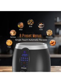 Digital Air Fryer With 3.5L Capacity | 8 Auto-Cook Menu Functions for Oil-Free Cooking | LED Display-Touch Screen with 50-200C Temperature Control | Air Fryer 3.5 L 1400 W SAF-350 Black - pnsku/N70022557V/45/_/1739971031/419bb77d-fed7-4195-957f-ee7e50ae0431