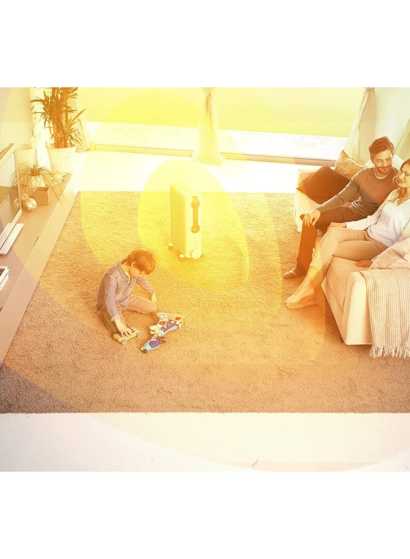 De'Longhi 12 Fin Room Heater Oil Filled Cover 75 m Room  -  3 Speeds 2500 W TRRSE1225 White - Image 5