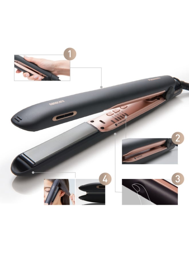 Panasonic Nanoe Hair Straightener For Improved Shine And Minimized Damage, One Size, Eh-Hs99 Black/RoseGold  - Image 5