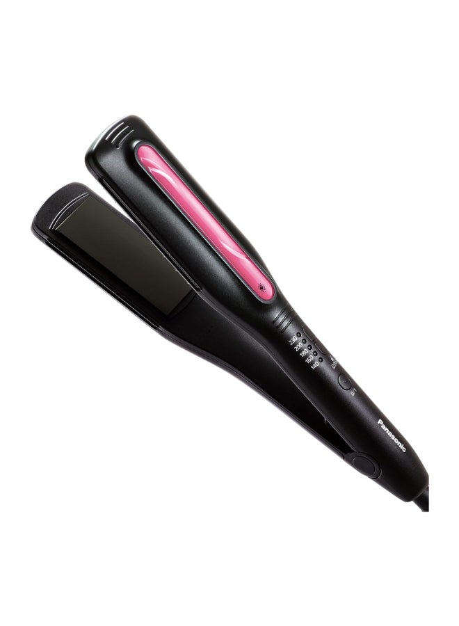 Panasonic Ceramic Hair Straightener Wide Plate Speedy Straightening, Eh-Hs42 Black/Pink  - Image 1