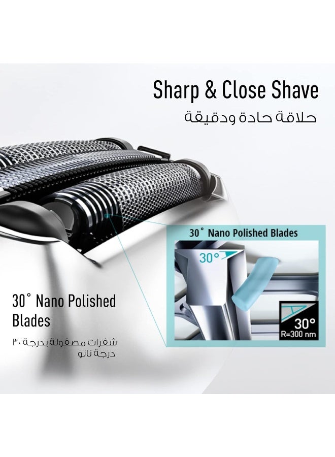 Panasonic ES-LT41 Men's 3-Blade Arc 3 Wet And Dry Rechargeable Electric Shaver With Nanotech Blades Black/Grey  - Image 2