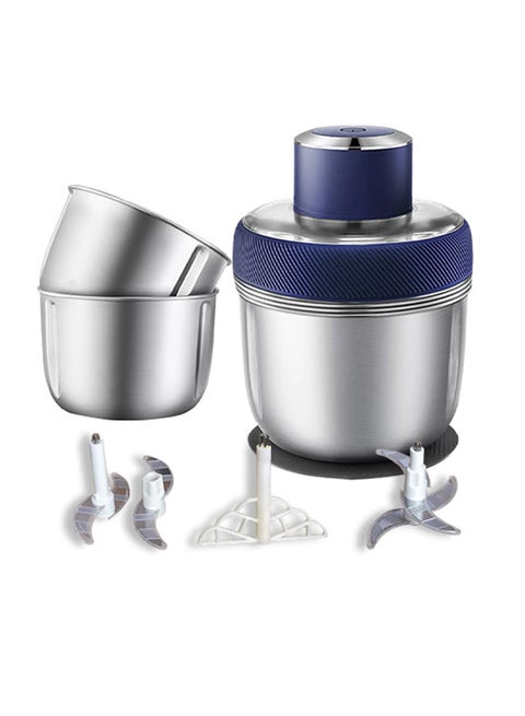 Onion Garlic And Meat Mincer Stainless Steel Bowel 1.8 L 300 W GVCH-717 Silver/Blue