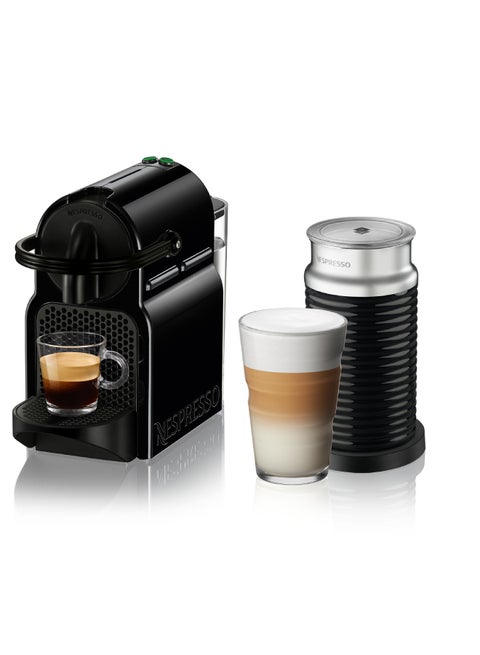 Bundle of Inissia Intense Espresso/Coffee Machine 0.7 L D040BK Black and Aeroccino 3 Milk Frother 120 ml 500 W D40-EU-BK-AERO-BK Black
