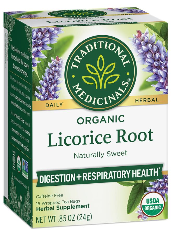 Traditional Medicinals Organic Licorice Root Wrapped Tea 16 Bags  - Image 1