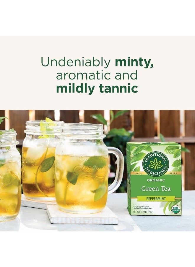 Traditional Medicinals Organic Green Tea Peppermint 16 Tea Bags  - Image 2