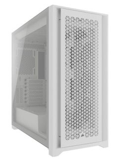 CORSAIR 5000D Core Airflow Mid-Tower ATX PC Case, High-Airflow Front Panel, Tempered Glass Case Windows, Up to 360mm Radiator & 12x Fan Support, 25mm Cable Routing, CC-9011262-WW White 