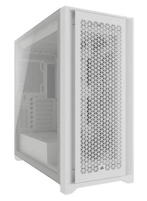 5000D Core Airflow Mid-Tower ATX PC Case, High-Airflow Front Panel, Tempered Glass Case Windows, Up to 360mm Radiator & 12x Fan Support, 25mm Cable Routing, CC-9011262-WW White