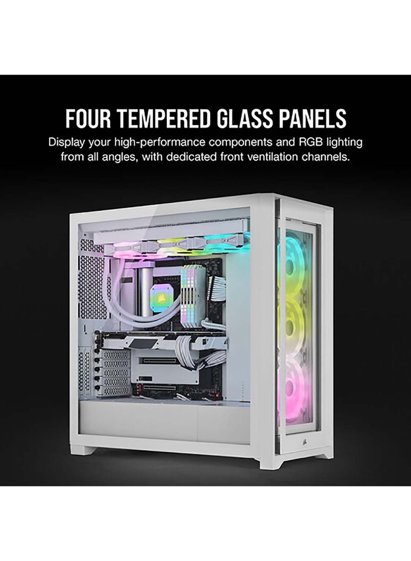 CORSAIR iCUE 5000X RGB QL Edition Mid-Tower ATX Case White  - Image 4