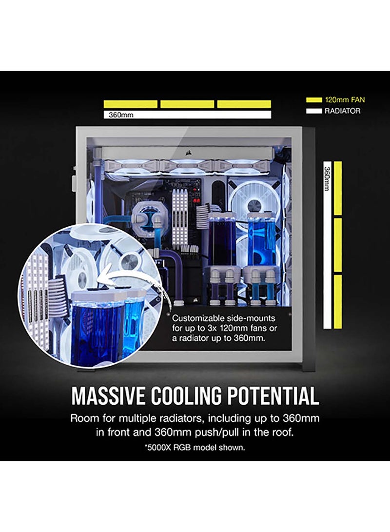 CORSAIR iCUE 5000X RGB QL Edition Mid-Tower ATX Case White  - Image 5