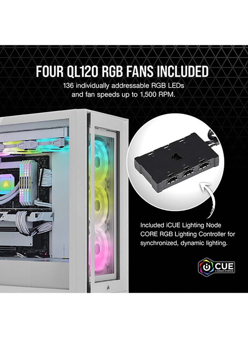 CORSAIR iCUE 5000X RGB QL Edition Mid-Tower ATX Case White  - Image 3