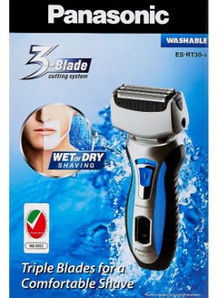 Panasonic Rechargeable Blade Shaver For Men, Es-Rt30 Grey/Blue  - Image 2